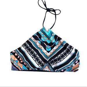 NWT PacSun Geometric Halter Bikini Top S
